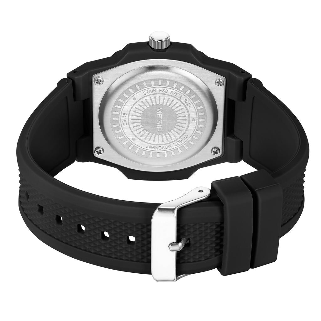 Megir 43MM Irregular Dial Men Watches Quartz Waterproof Sport Casual Wristwatch Clock Date Gifts for Man Montre Homme 8119