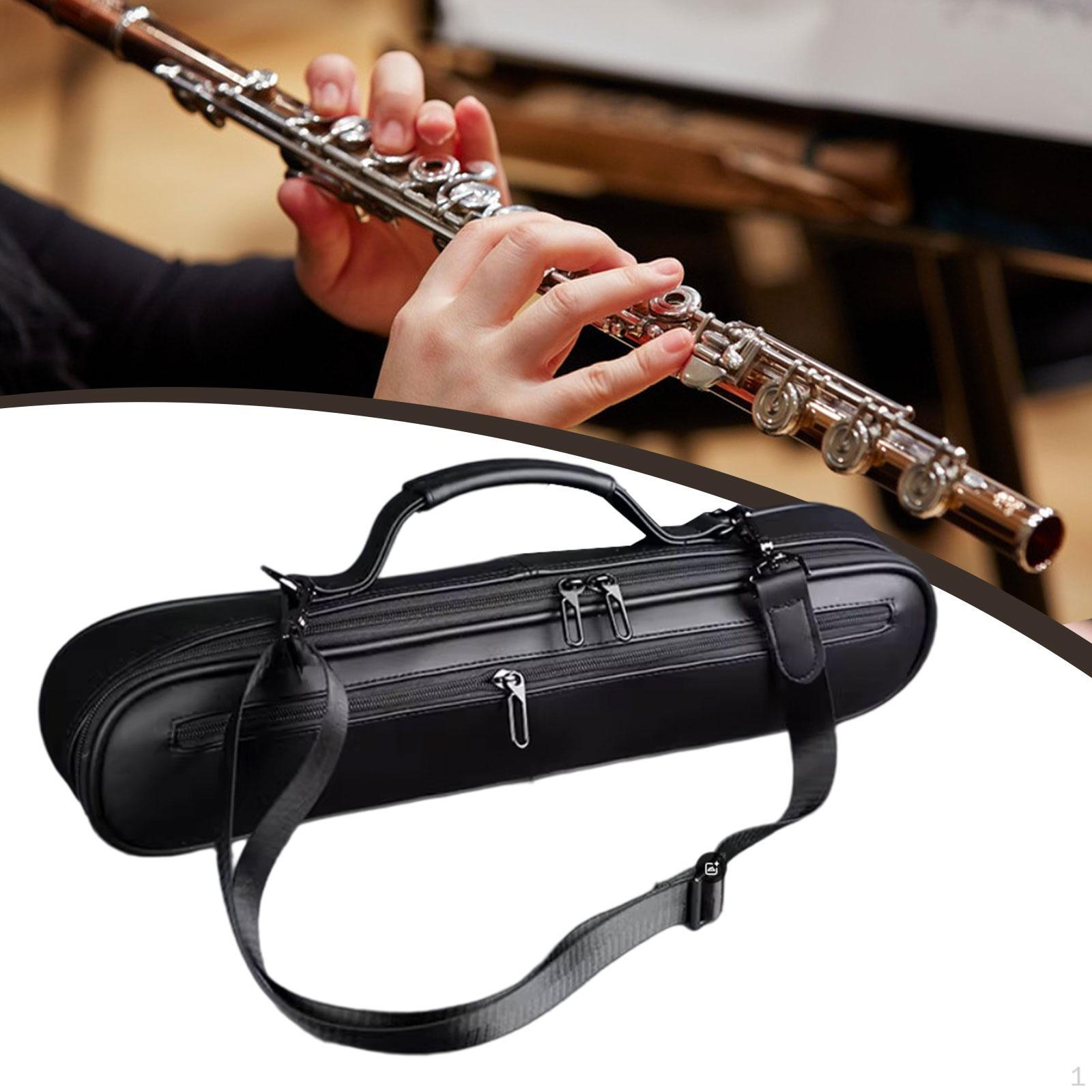 

Flute Carry Case Adjustable Shoulder Strap Multifunctional Lightweight 16/17 Hole Bag Handbag чорний