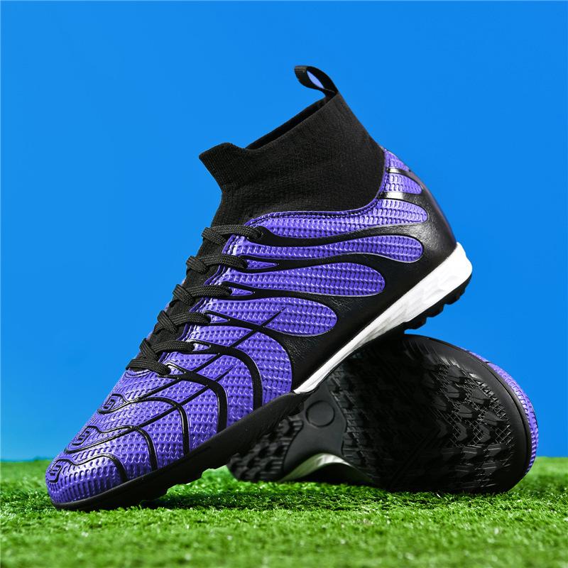 Overseas men's and women's high-top breathable football shoes indoor/outdoor sports shoes straight hair