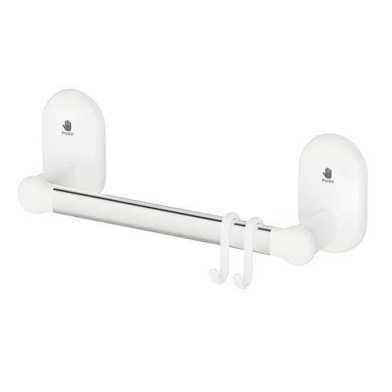 Bathroom Towel Holder with Hooks Strong Load-bearing Simple Installation Suction Cup Towel Bar Hanger Wall Hook