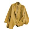 Tie Womens Slim Fit Yellow Suit Jacket 2025 Springautumn Korean Style