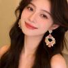 Korean Style Rhinestone-Inlaid Luxury Teardrop Earrings