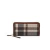Daks Brown Tartan Check Leather Zip Wallet Dcwa5e210w2