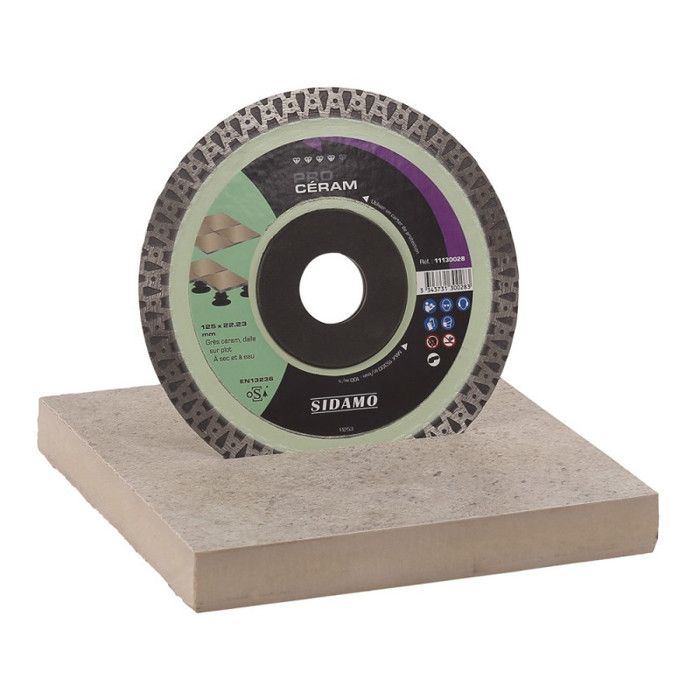 Disque Diamant PRO CÉRAM D. 125 X 22,23 X H 10 Mm Grès Céram / Dalle - 11130028 - Sidamo