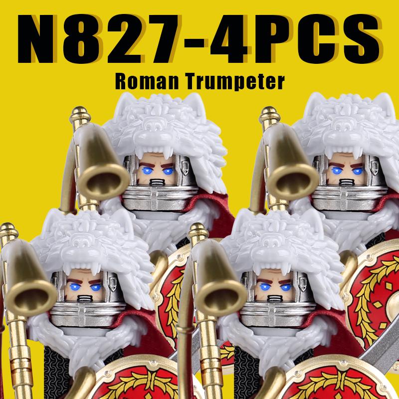 Medieval Military Rome Knights Building Blocks Castle Army Warrior Soldier Figures Crossbowman Shield Sword Legion Bricks Toys