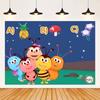 Cartoon Photo Backgrounds Bichi Kids 1st Birthday Party Baby Shower Decoration Rainbow Ant Doll Friends Photo Background