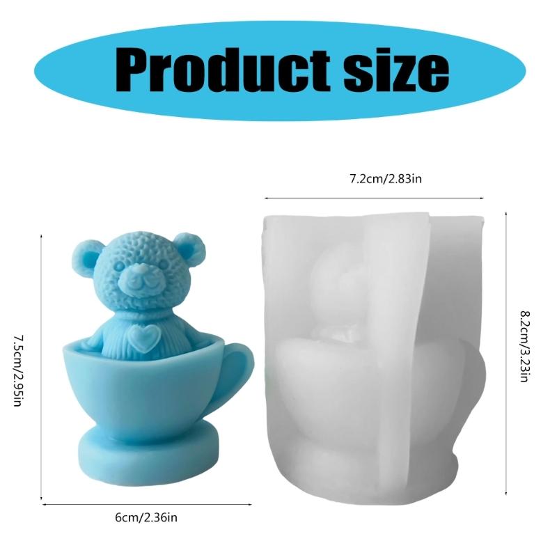 Reusable Silicone Candle Mold Easy to Use Silicone Candle Mold for Cup Bear Shape Candle and Home Decorations