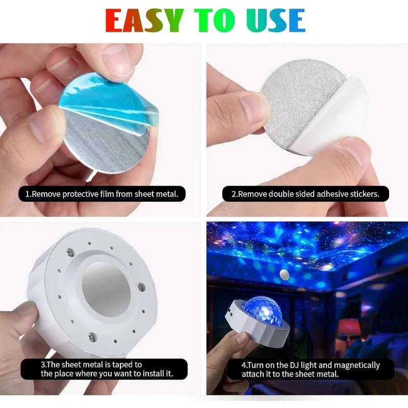 Mini Car Disco Ball Rechargeable Battery Mini Disco Ball for Car Music Sound Activated Multicolor Car Disco Lights Inside