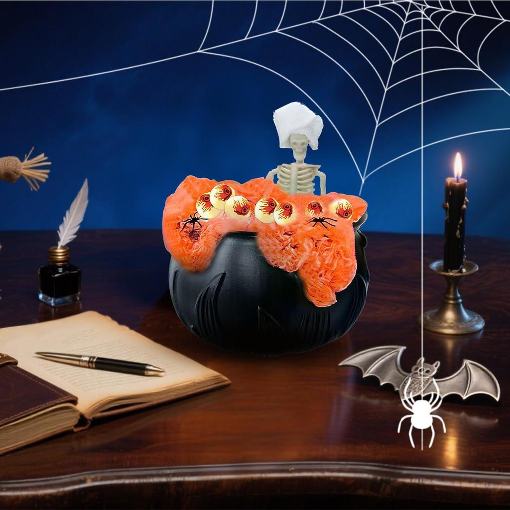 Witches Cauldron Outdoor Halloween Desktop Decorations Decorative Desktop Ornament For Garden Window Sill Photo Booth Dining