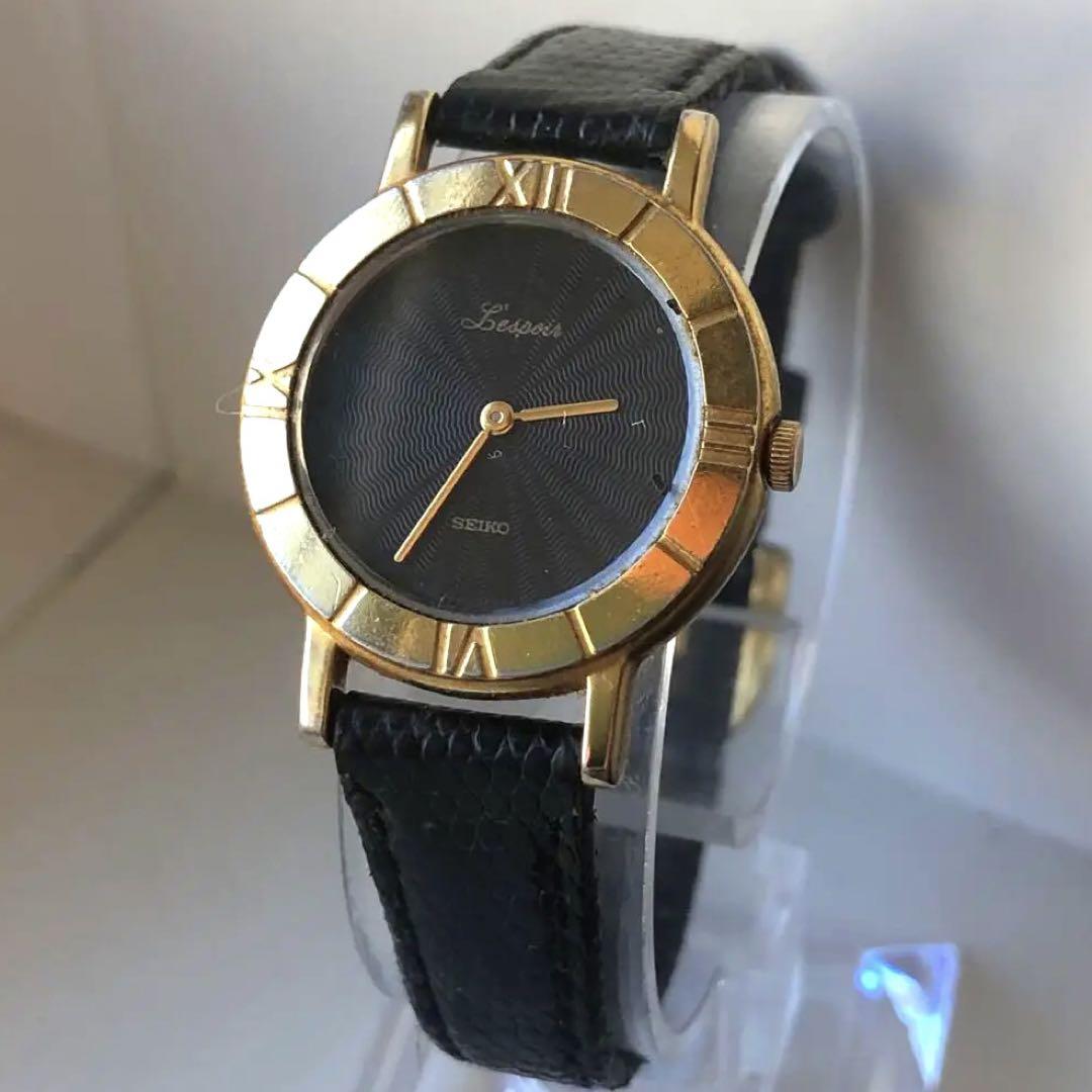 

[Б/У] Кварцевые часы SEIKO Respoir, Черные/Золотые