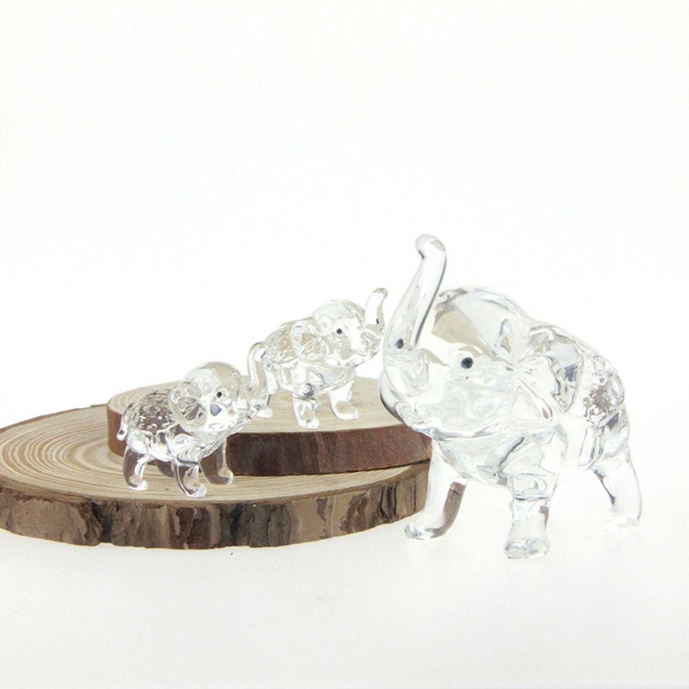 Funny Crystal Elephant Statue Modern Desktop Crystal Ornaments Baby Elephant Ornaments Office