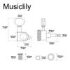 Musiclily Pro Locking Guitar Tuners for Les Paul Gold L3+R3 Electric/Acoustic Guitars,