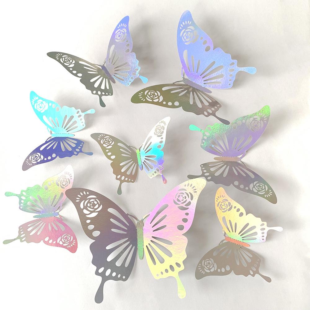 72 Colorful 3D Hollow Butterfly Stickers for Home, Party, and Wall Decoration