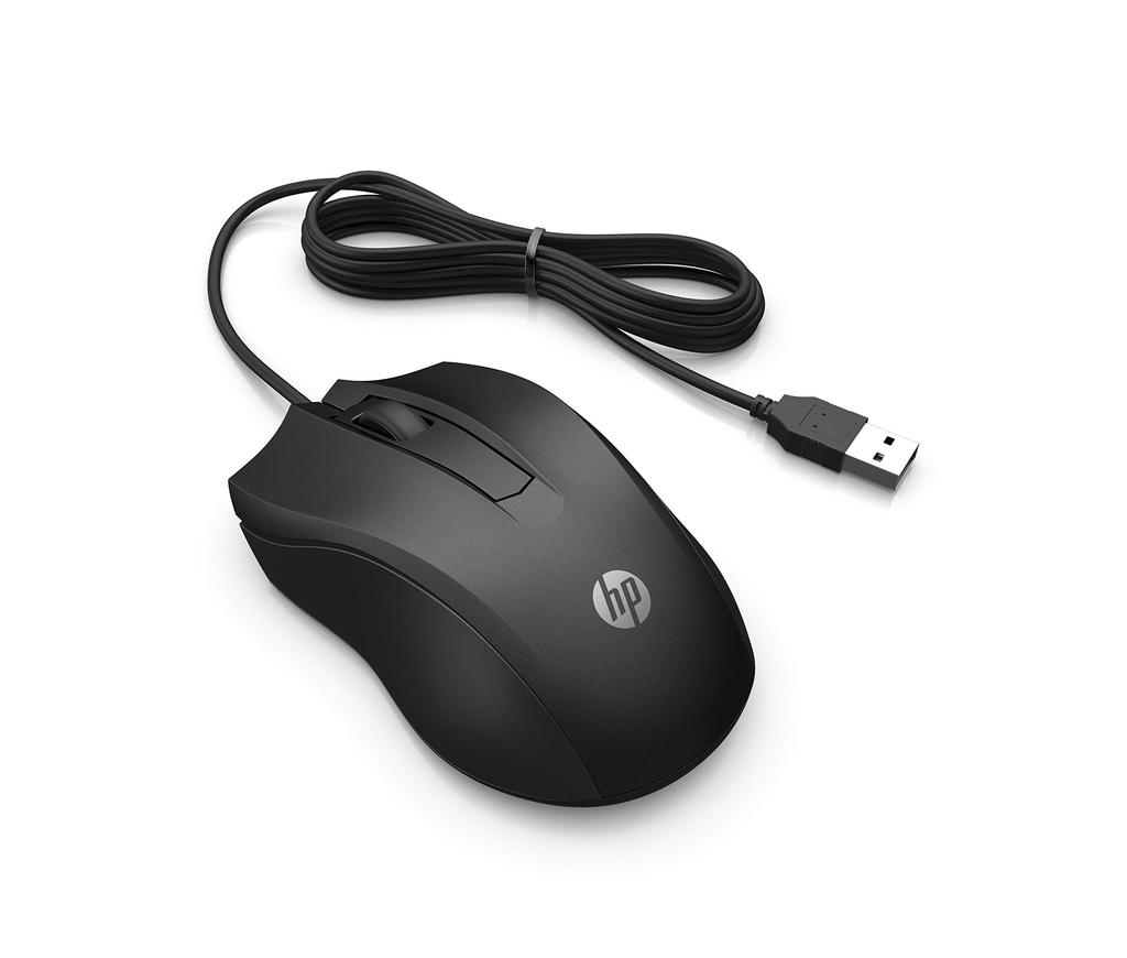 HP 100G Wired Black Hewlett-Packard (HP) Mouse, Optical, 1600dpi, USB,
