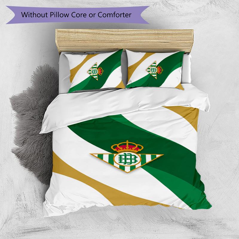 Set Lenzuola Stampato Calcio Real Betis 3 Pezzi, Comodo Set Copripiumino per Camera da Letto Amico della Pelle