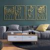 4-Pack Gold Metal Line Wall Art Abstract Woman Body Figure Home Aesthetic Decor Sculpture Gift