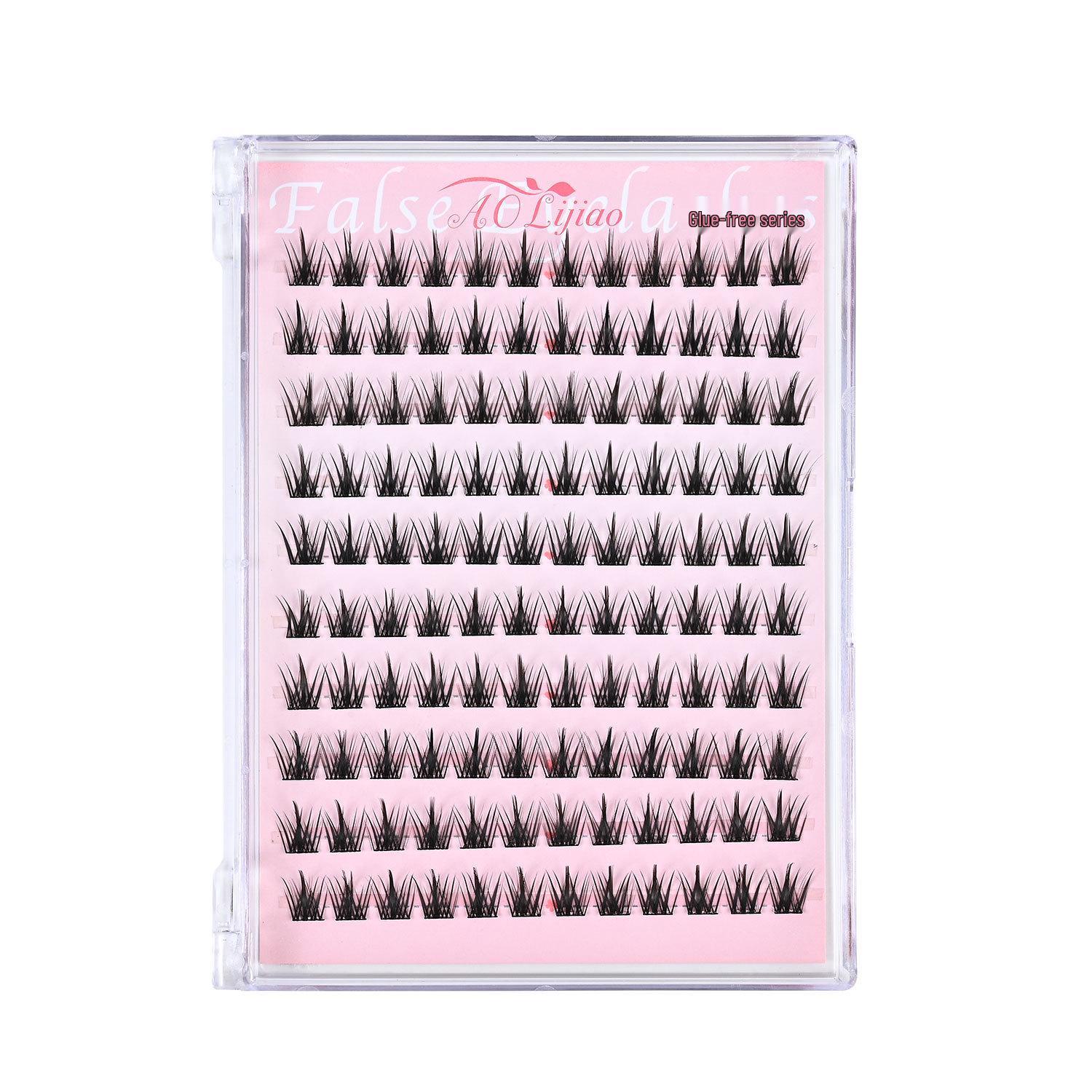 

Carefully Selected No-Glue Pure Wild Little Devil False Eyelashes: Ten-Row Pack of Natural, Segmented Lashes with Fine Stem Simulation.