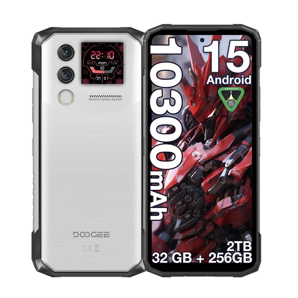 DOOGEE Blade10 Max Rugged Smartphone Android 15, 32GB+256GB/2TB, 10300mAh, 1.54” Touch Back Screen, 50MP AI Camera/3 Card Slots/NFC
