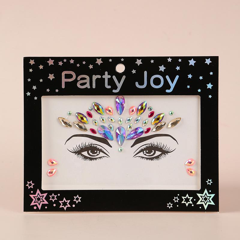 Pegatinas de Pedrería PARTYJOY: Gemas para Maquillaje de Rostro y Ojos para Festivales de Música