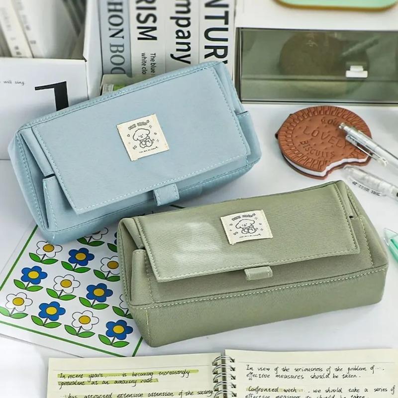 INS Style Puppy Printed Pencil Bag Large Capacity High-value Creative Square Pencil Bag School Student Storage Supplies