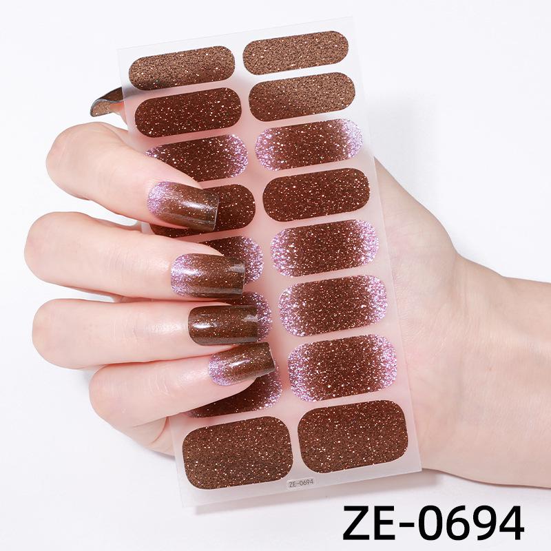 2025 Koreanische Farbverlauf Glitzer Katzenaugen Nagelkunst Aufkleber - Wasserdicht