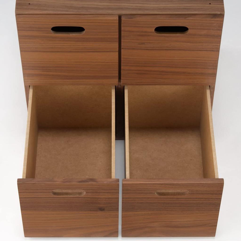MUJI Stacking Chest Width 37 X Depth 28 X Height 37 Cm 4 Drawers Walnut Veneer 12381150