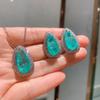 Jewelry Colored Treasure Simulation Paraiba, Neon Green, Stud Earrings Main Stone 10 * 20 Pendant 10 * 20