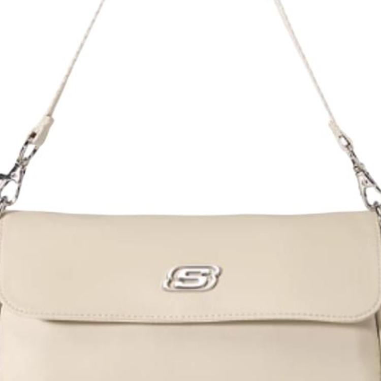 Skechers Fashion Simple Magnetic Buckle Closure Fabric Crossbody Shoulder Bag Unisex Bags Cotton-Candy-White L223U122-0074