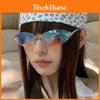European Style Starry Elliptical Cat Eye Sunglasses With Uv400 Protection For Fashionable Sunwear