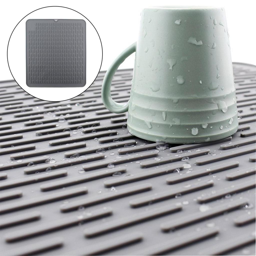 Silicone Dish & Utensil Draining Board Dish Drying Mat Drain Pad