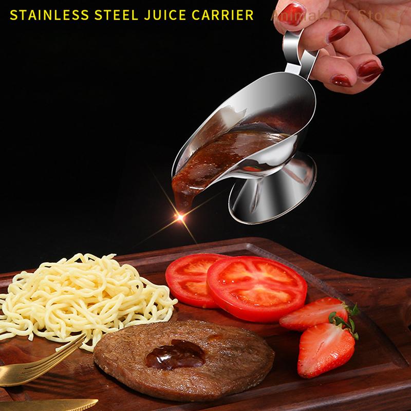 304 Stainless Steel Sauce Boat Steak Black Pepper Sauce Tableware Sauce Boat Tomato Juice Container Kitchen Restaurant Bar Tool