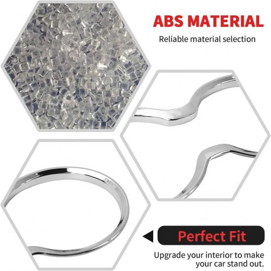 Cup Holder Trim Cover Frame Decorative Interior Accessories for Jeep Grand Cherokee 2011- (Chrome)