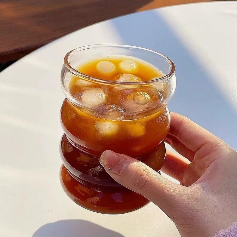 Cute Spiral Ripple High Borosilicate Glass Cup