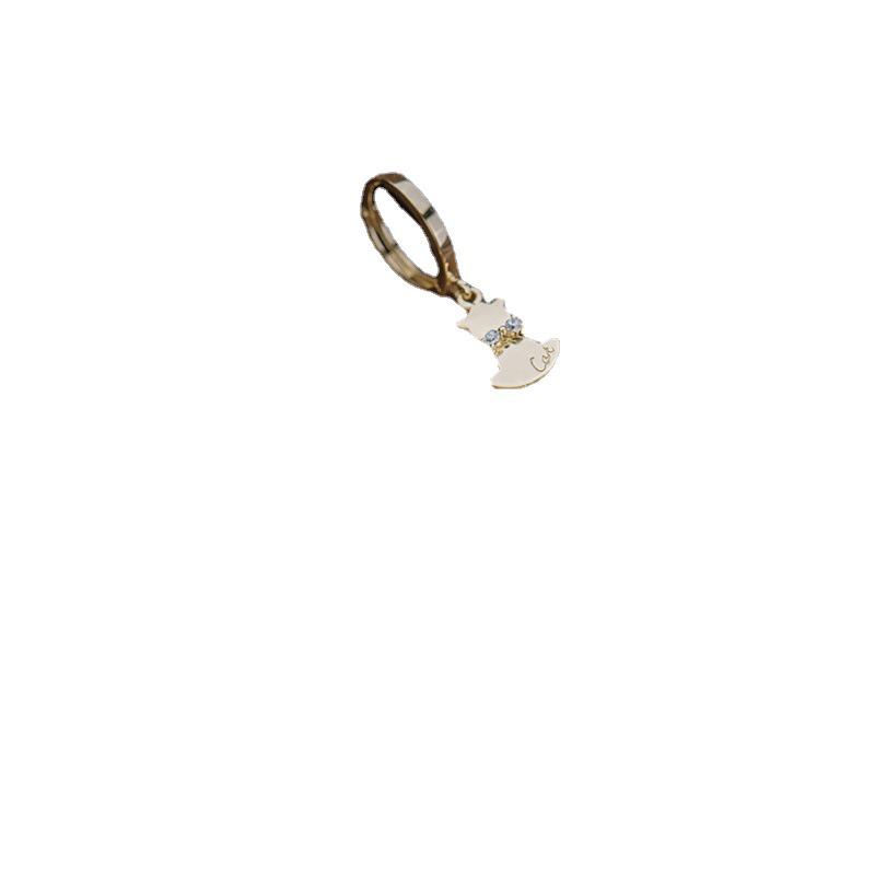 Fashionable Gold-Plated S925 Sterling Silver Kitten Drop Earrings for Women