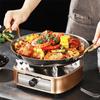 Stainless Steel Seafood Rice Pot Binaural Handle Stock Pot Hammer Grain Seafood Paella Pan  Cooking