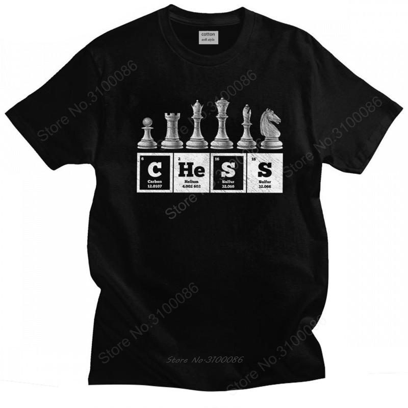 Fashion Funny Chess Player Game Board T Shirt Men Short-Sleeve Periodic Table Of Elements Summer T-shirt Soft Cotton Tee Tops