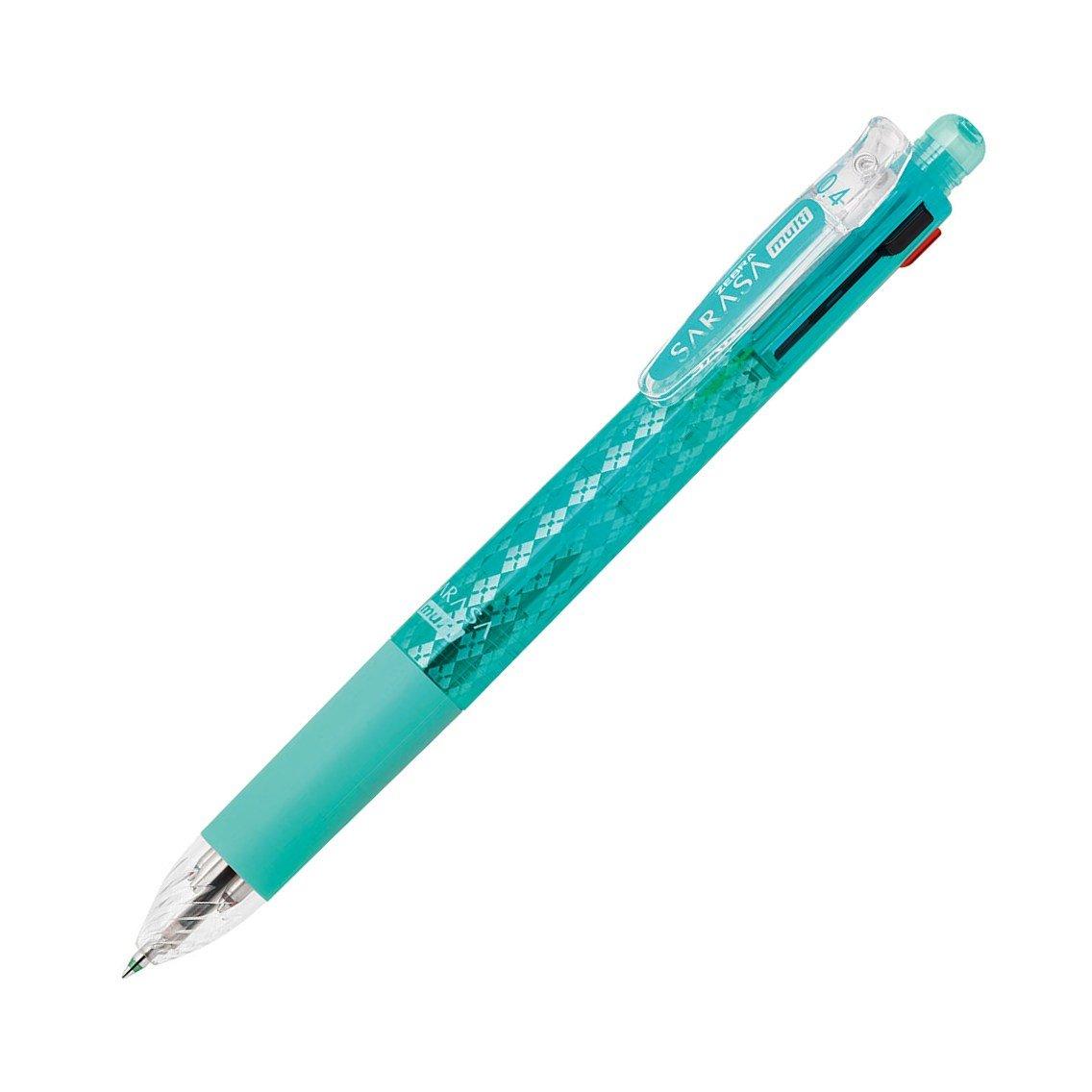 Zebra 4 Colors Sharp Sarasa Multi Multi-Function Pen, + 0.4 Ink, Blue-Green (P-J4SAS11-BG)