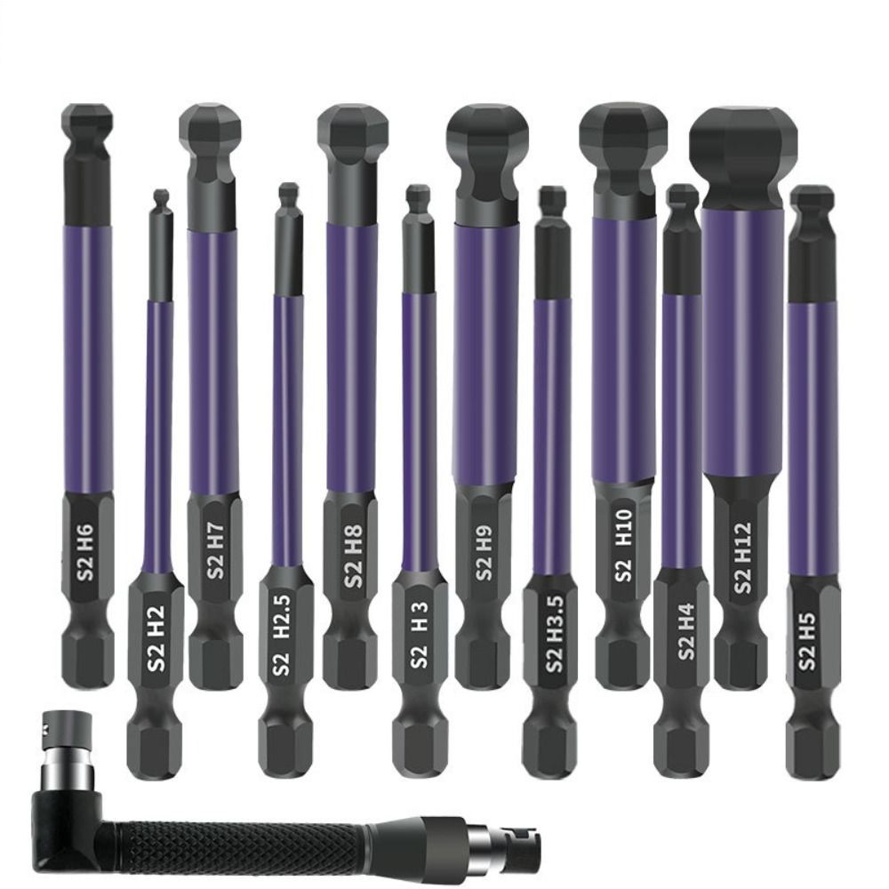 1/4 Inch Hex Shank Ball End Hex Bit with Double-ended Socket Hexagonal Screwdriver Bit