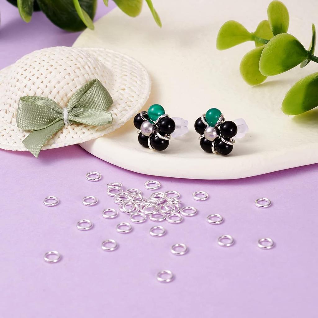 Craftdady 50pcs 4mm Soldered Jump Rings 925 Sterling Silver Closed O Rings for Jewelry Crafts Making