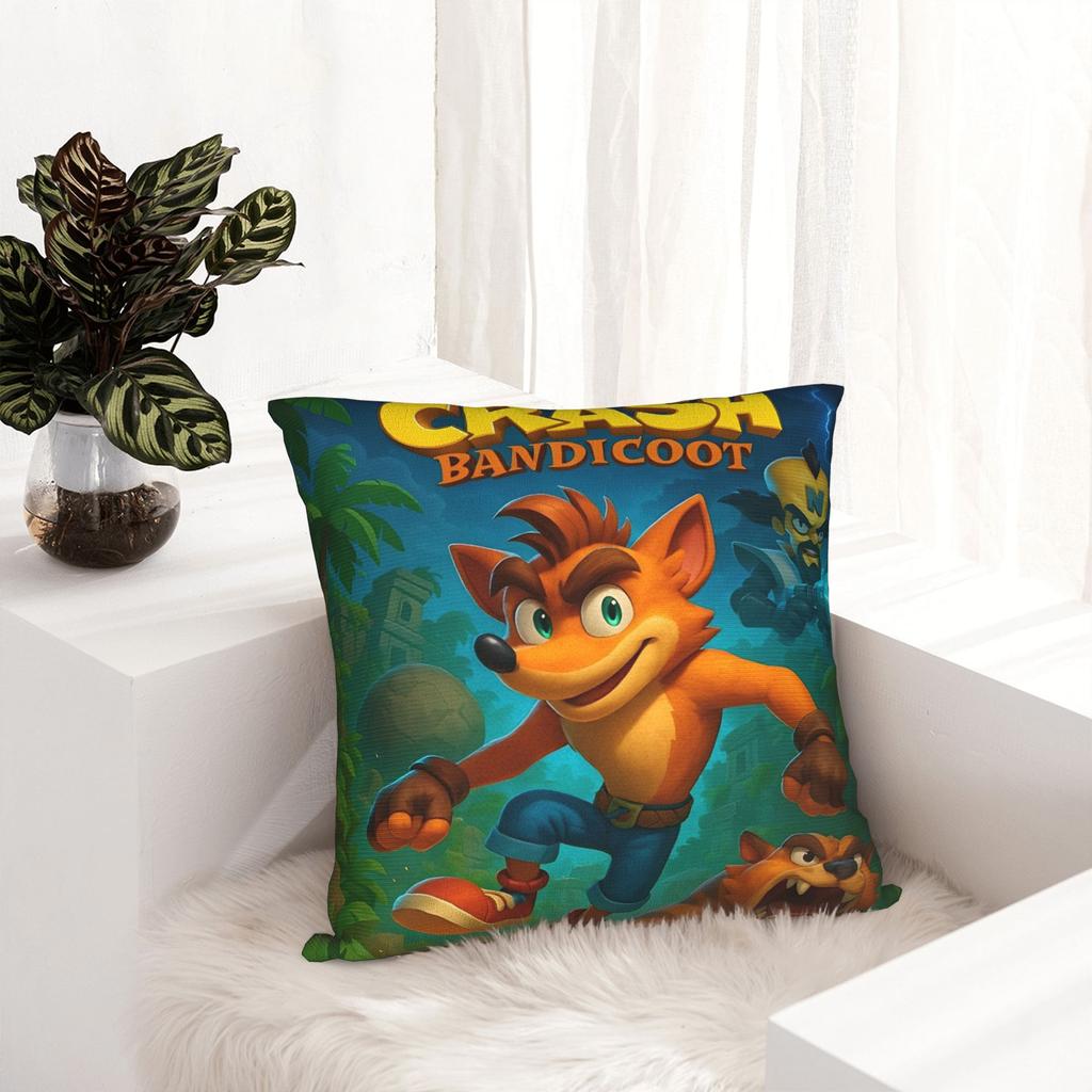 Dekorative Kissenbezüge Crashs Bandicoots Cartoon Merch Sitz Videospiel Kissenbezug Hülle Dropshipping Mehrere Größen