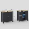 Under-Sink Cabinet In Chipboard and MDF with 2 Doors and Adjustable Internal Shelf, 60x30x60 Cm, Grey