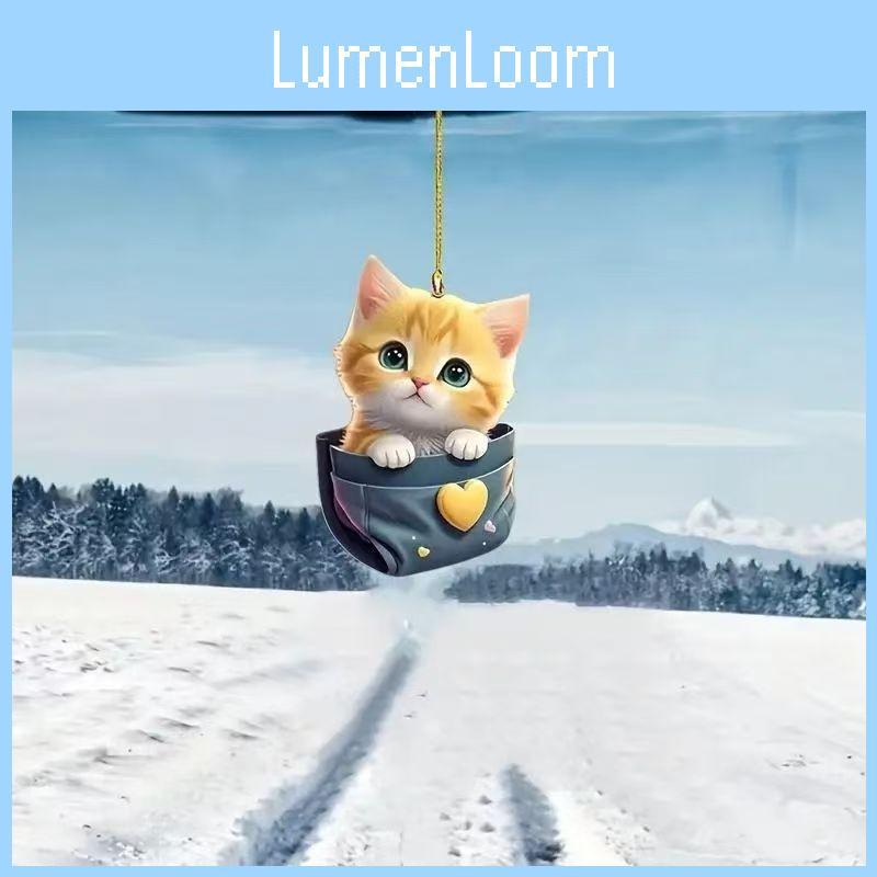 Accessories Car Interior Acrylic Cute Cat Rearview Mirror Charm Pendant Decor