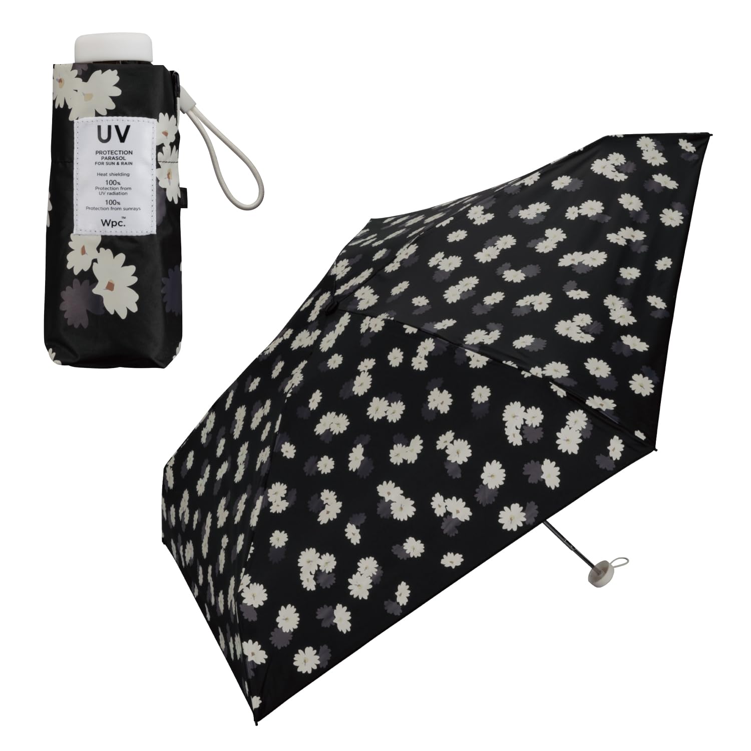 

Плавающая ромашка Детский черный свет УФ UPF Тепло Подходит для дождя или легкий складной зонт для и стильный для женщин [2025] Wpc. Зонтик, (маргаритка)