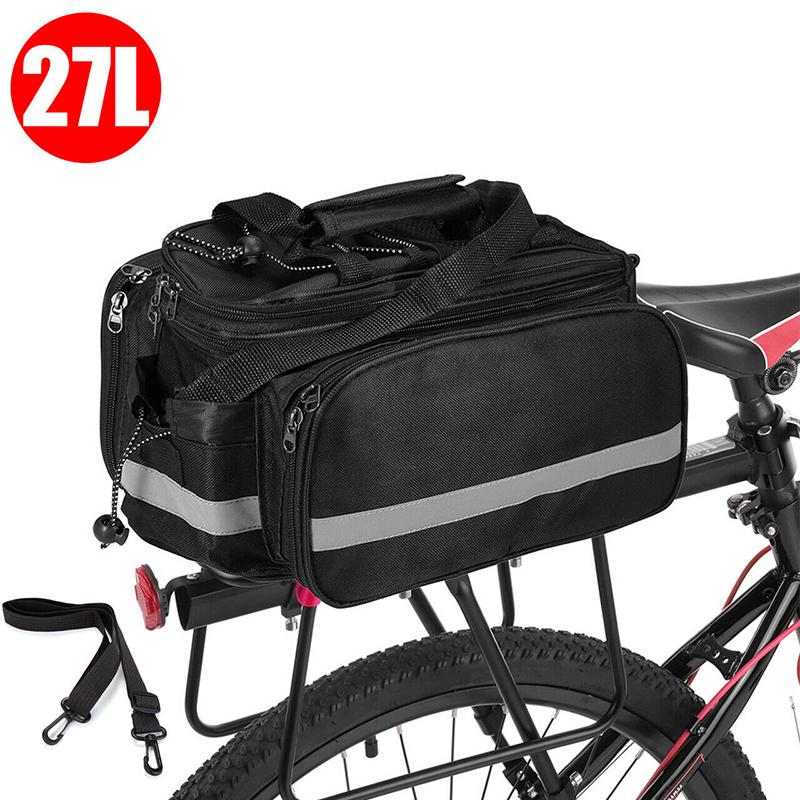Bike Bicycle Seat Rear Bag Waterproof Pannier Rack Pack Shoulder Pouchs Cycling