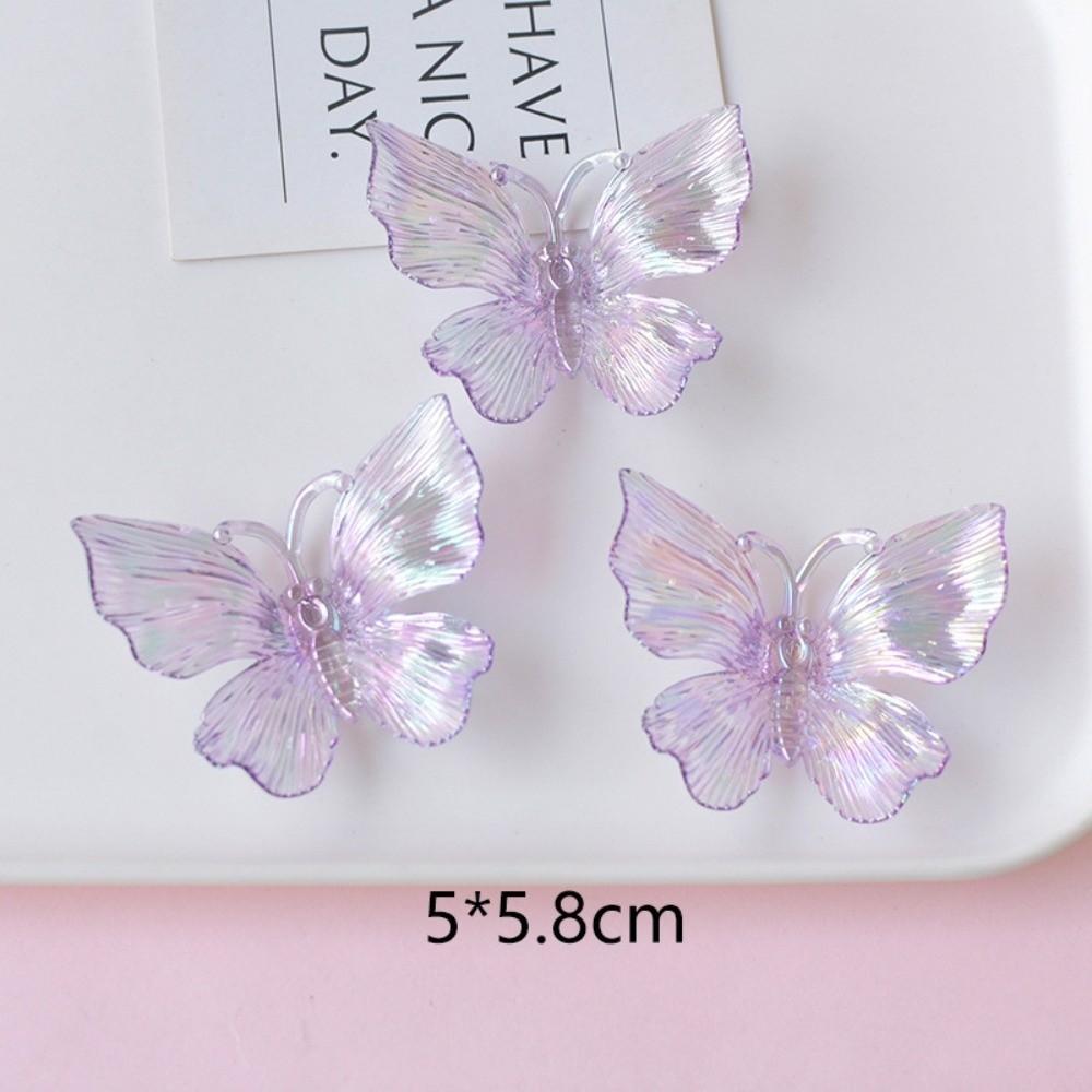 Transparent Colored Transparent Butterfly Accessories Acrylic Butterfly Beads  Jewelry Making