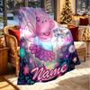 Custom Name Personalized Peppa Pig Print Blanket, Home Decor, Bedroom, Sofa, Camping, Couch, Gifts for Birthday Christmas