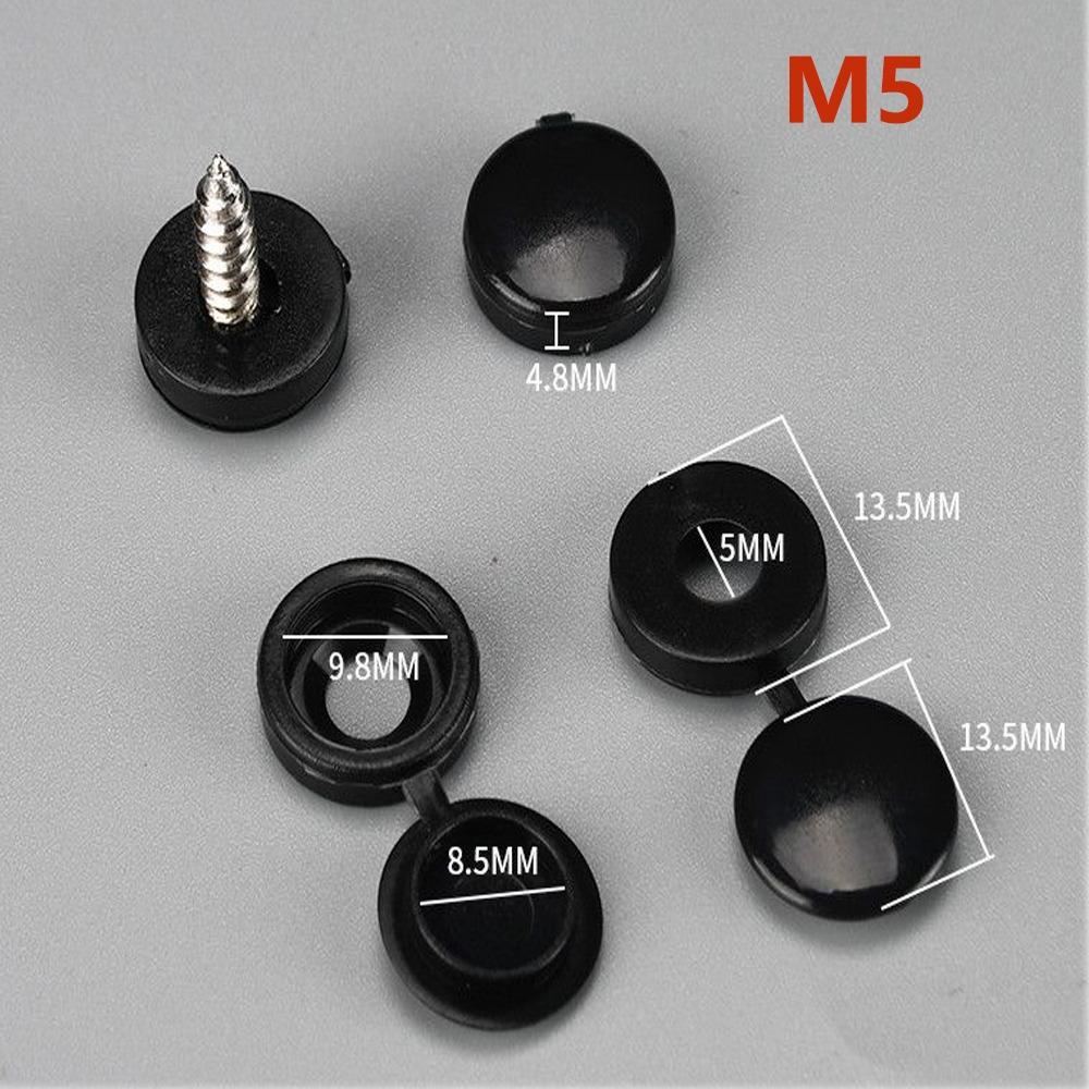 Black Plastic Self Tapping Screw Bolt Nail Nut Decorative Cap Protective Cover Hide Foldable Hinged for Furniture Car