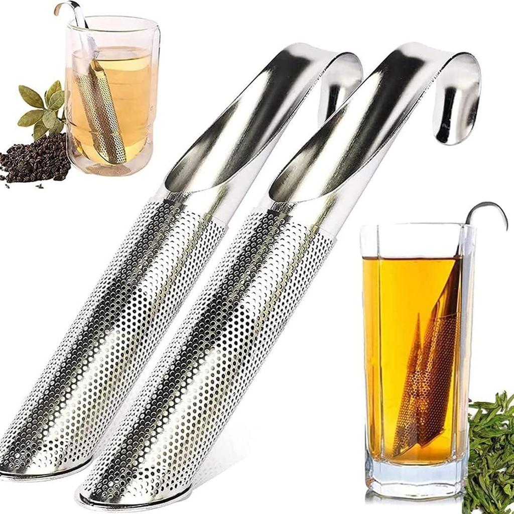 2Pcs/set Stainless Steel Tea Diffuser Strainers Long-handle Tea Filters for Loose Tea Coffee Seasonings Spices Accessories
