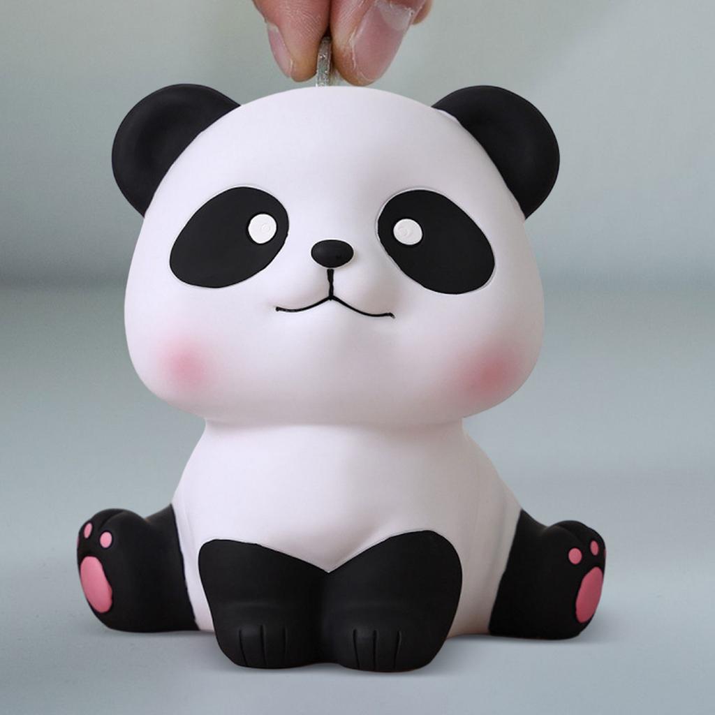 Piggy Bank Desktop Animal Statue Lovely Cartoon Panda Sculpture Anti-Fall Cartoon Saving Money Box for Children's Gift