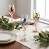 2D Printing Pattern Christmas Wine Glass Red Berries Xmas Bird Cup Clear Stemmed Cup Party